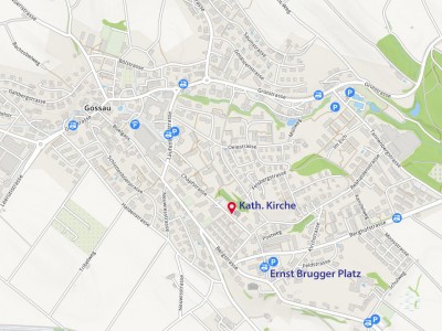 Ortsplan Gossau mit Kath. Kirche